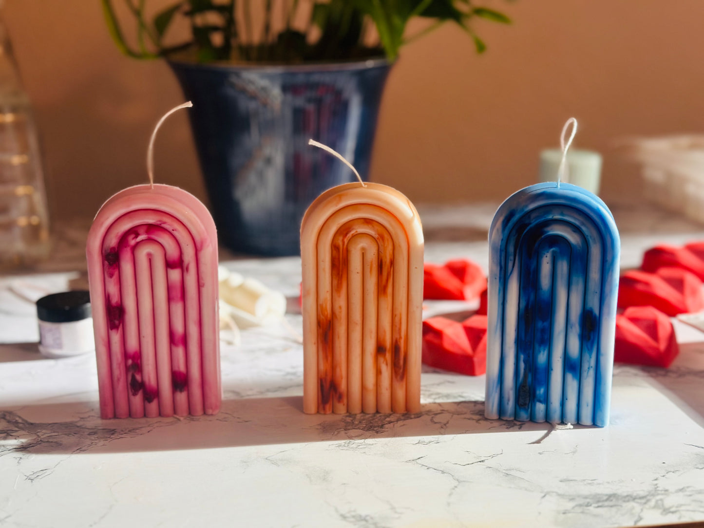 Custom colored Arch candles