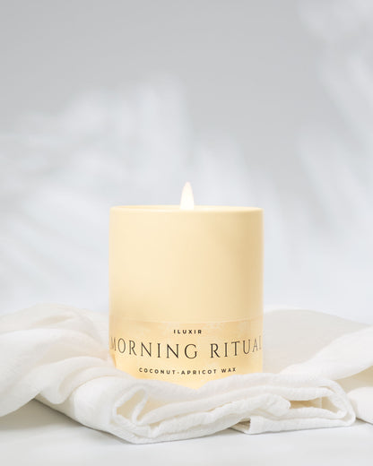 meditation candle, candle for journaling and yoga, morning ritual candle, coconut-apricot wax candle