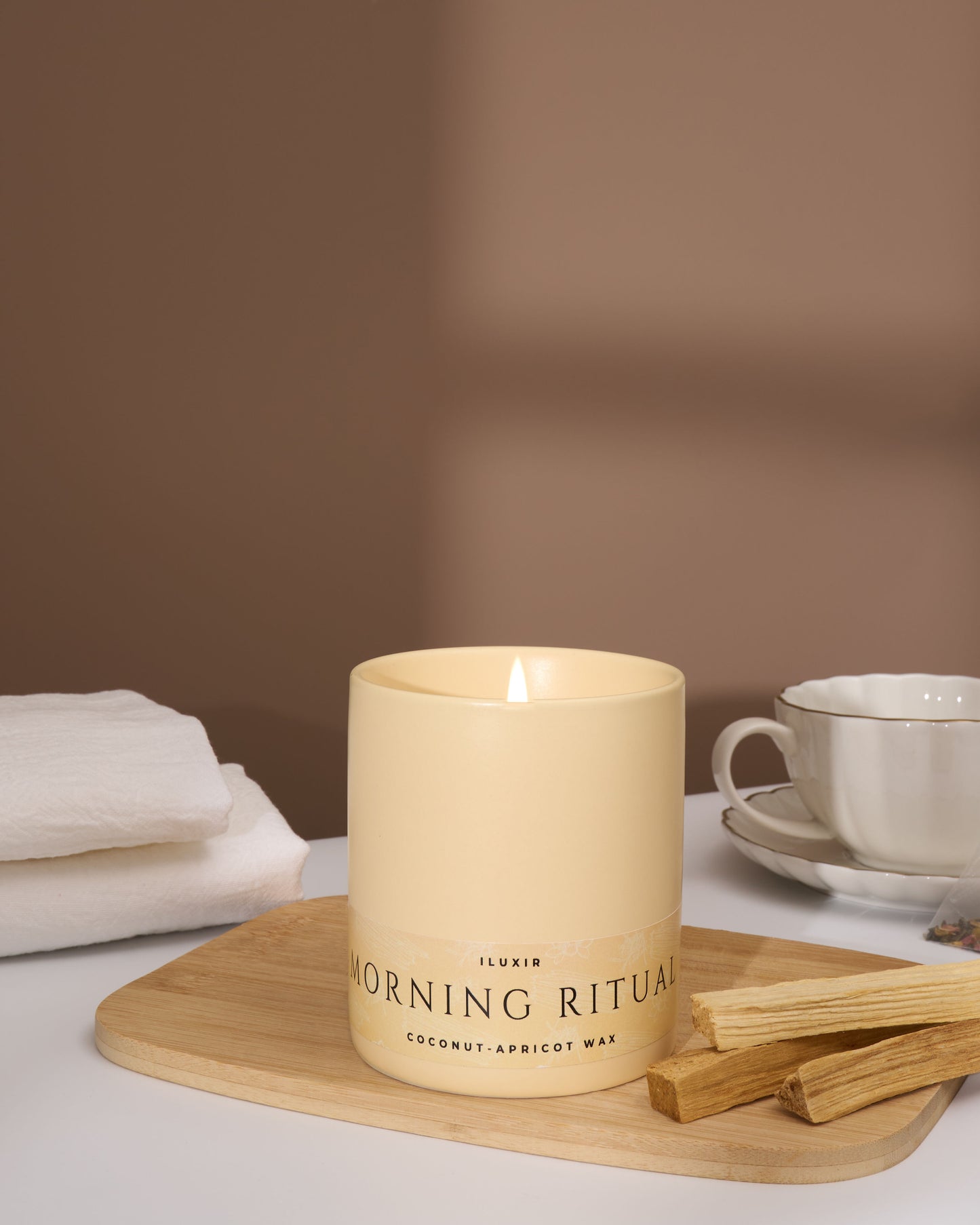 palo santo handmade candle with sandalwood  and earthy moss