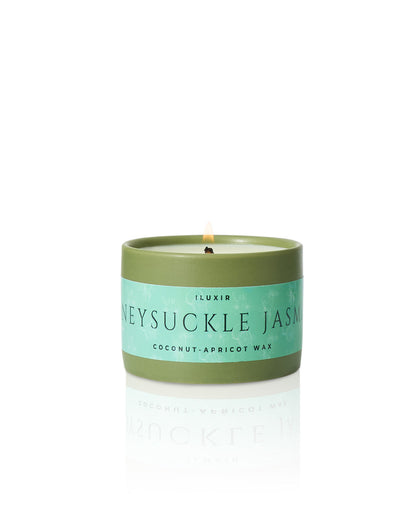 Honeysuckle Jasmine Non-Toxic Candle | Coconut-Apricot Wax | Hand-Poured | iluxir